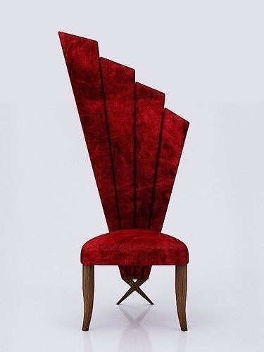 Armchair art deco style chair Low-poly 3D model