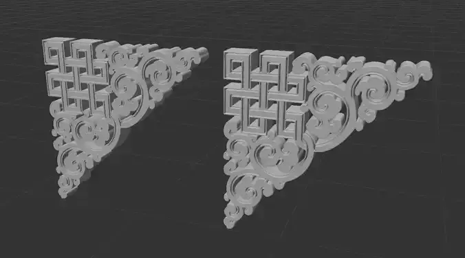 STL MODEL 1 PATTERN two ornate corner brackets