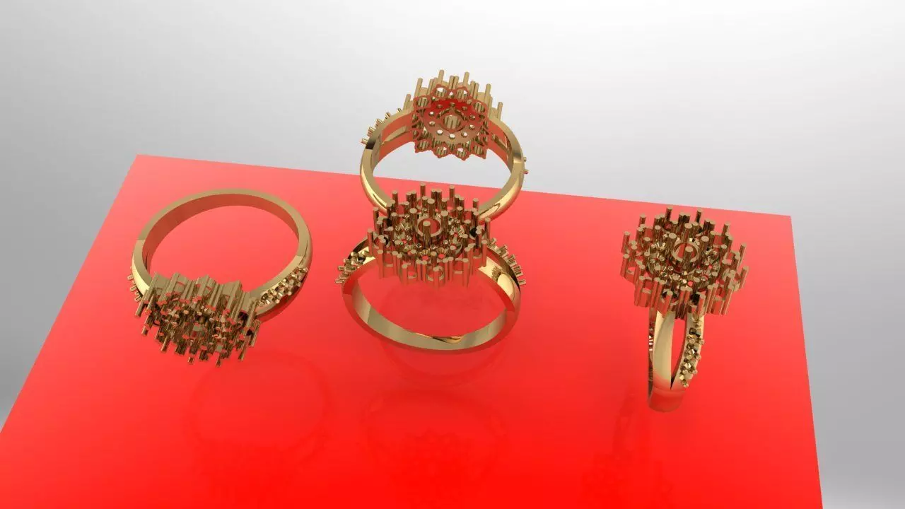 Stone ring 3D print model_0