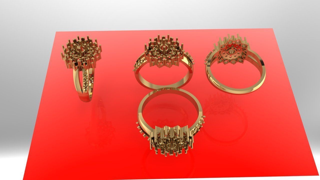 Stone ring 3D print model_3