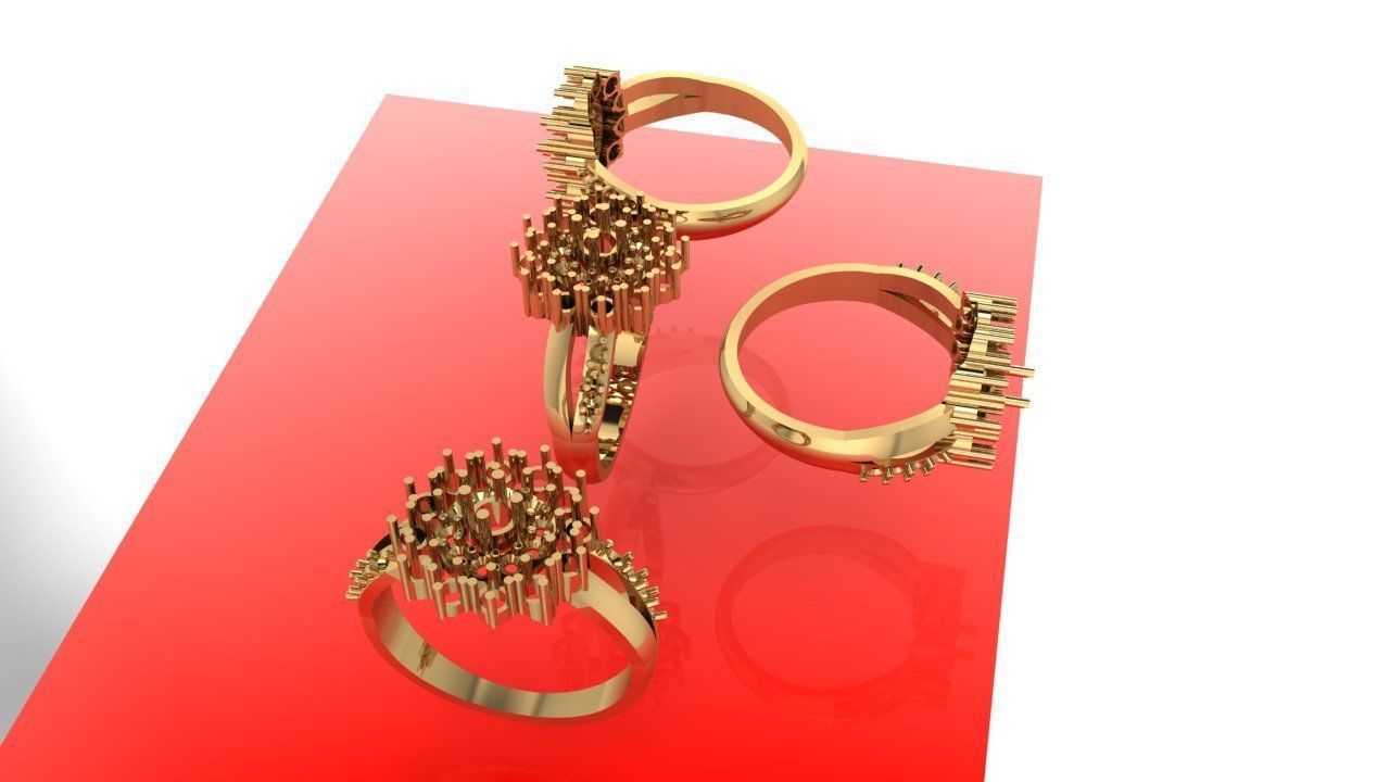 Stone ring 3D print model_4