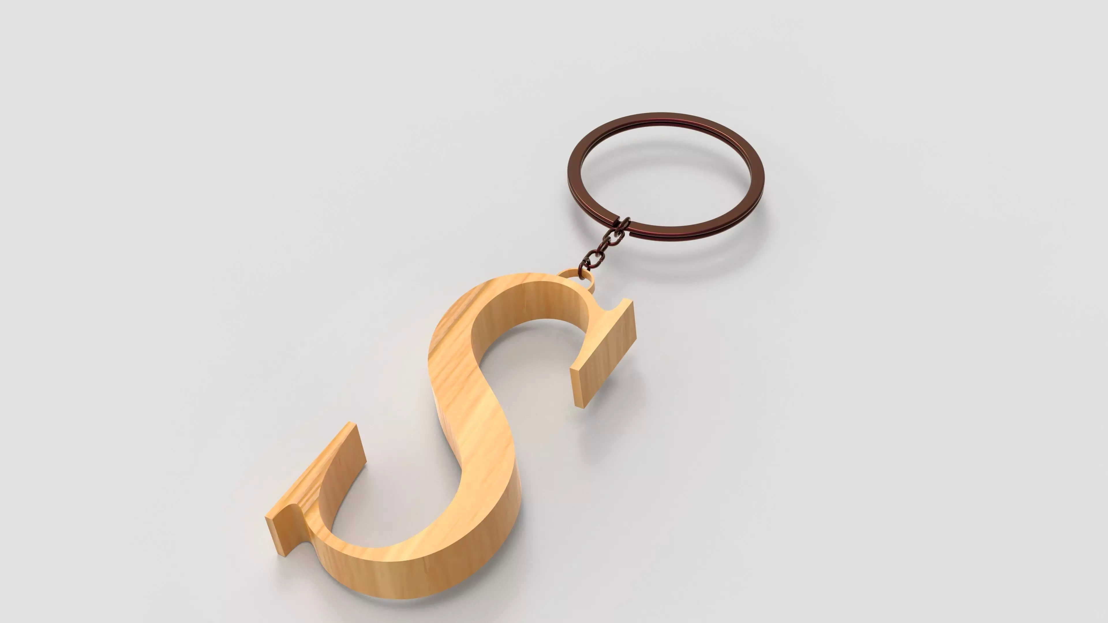 Keychain letter S 3D print model_0