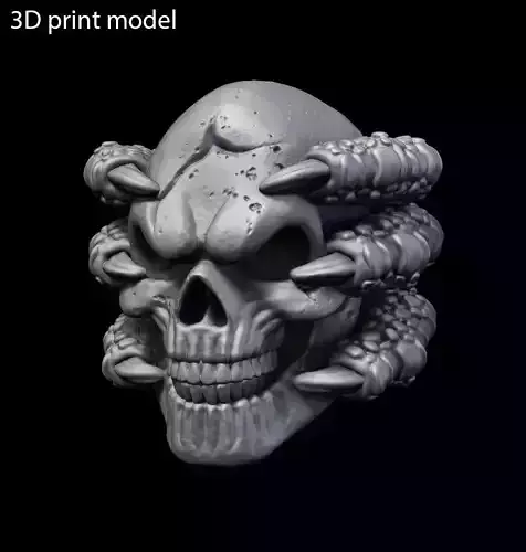 Skull Bas relief with claw vol1 wall home decor art