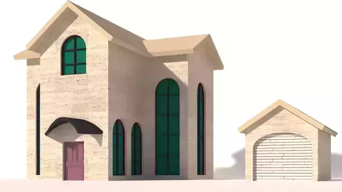 Low poly cartoon house 11