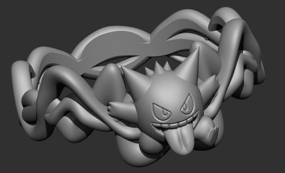 Gengar Ring 3D print model_3