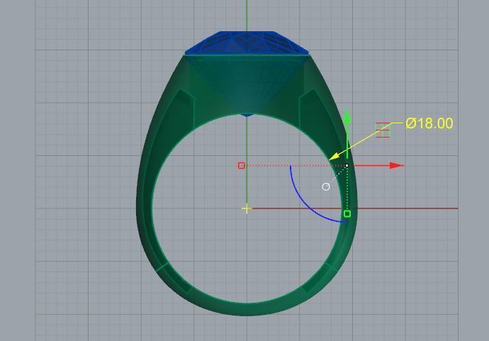 Emerald gents ring 3D print model_2