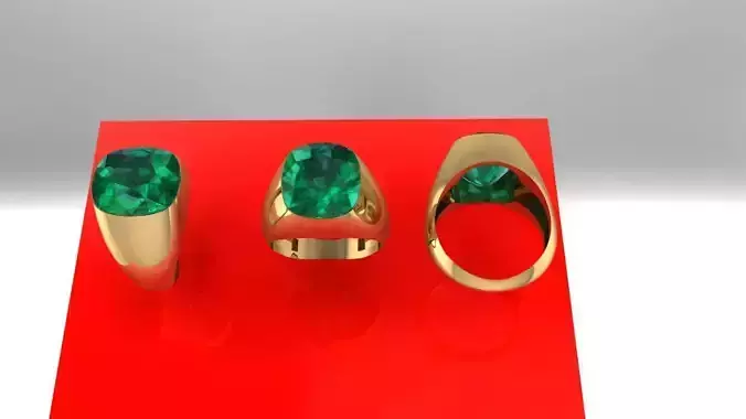 Emerald gents ring