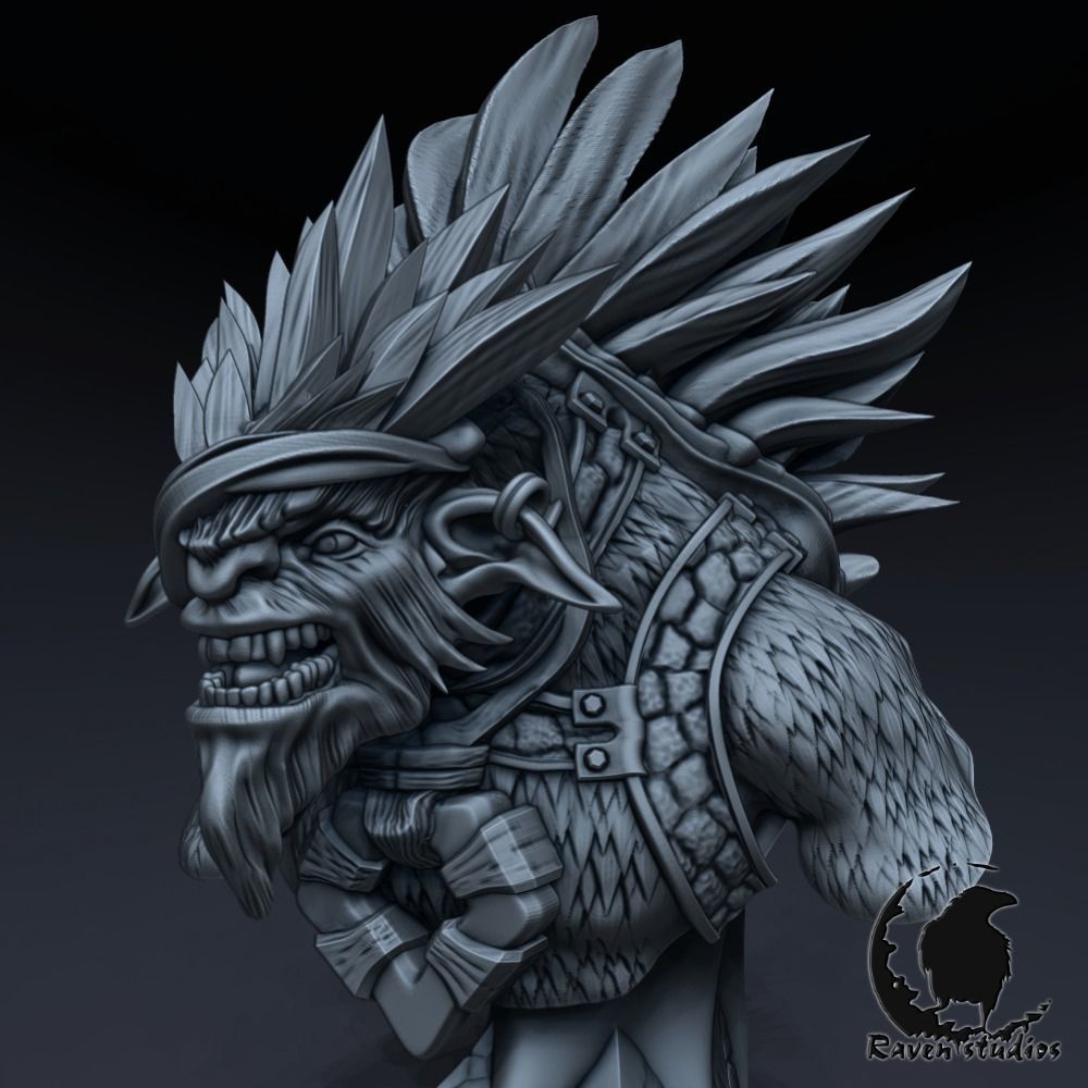 BRISTLEBACK BUST DOTA 2 3D print model_1