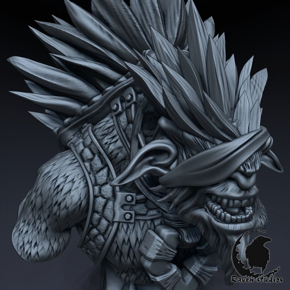 BRISTLEBACK BUST DOTA 2 3D print model_4