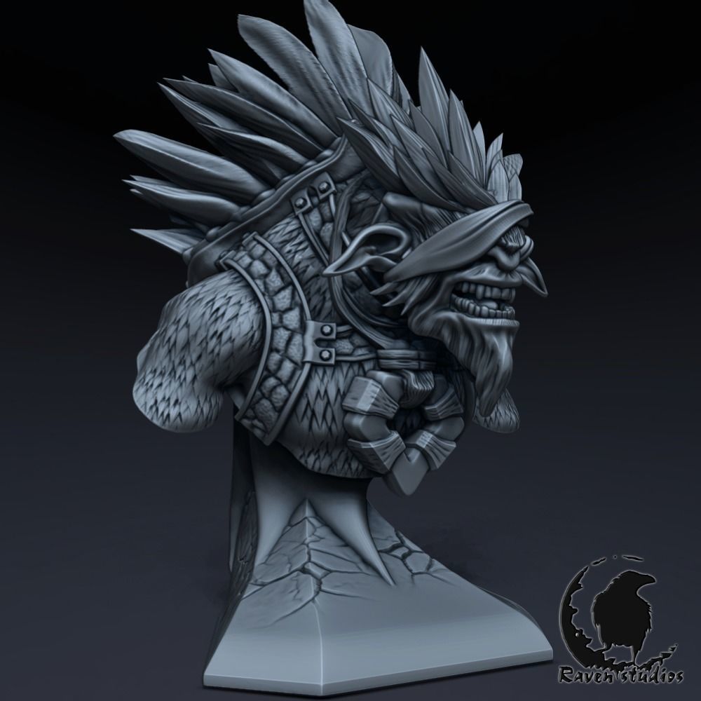 BRISTLEBACK BUST DOTA 2 3D print model_5