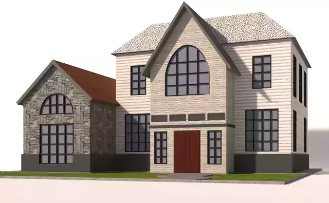 low poly cartoon house 7