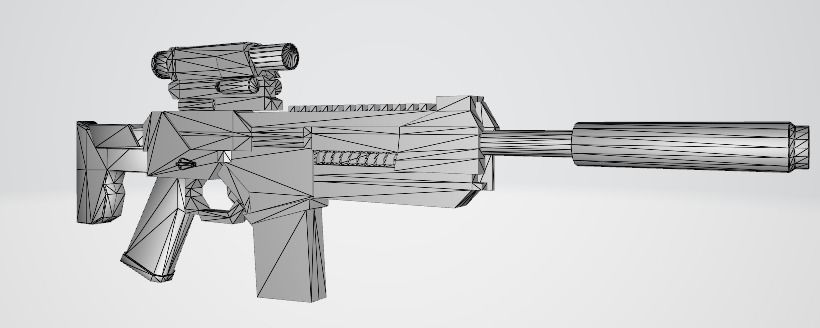 AX-7 Assault Rifle Low-poly 3D model_9