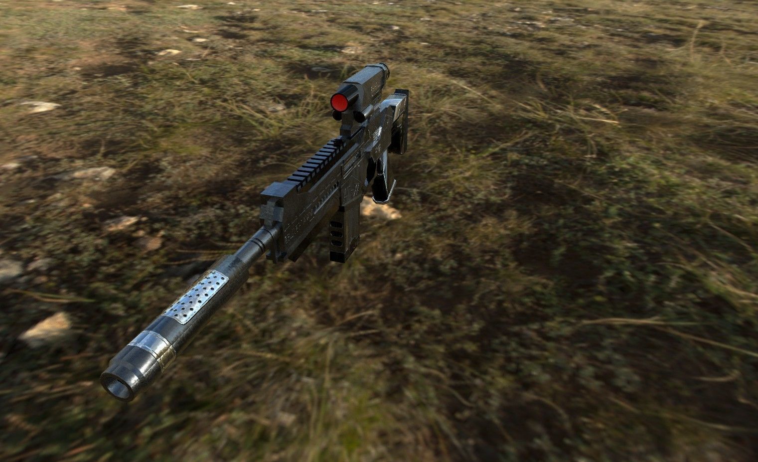 AX-7 Assault Rifle Low-poly 3D model_5