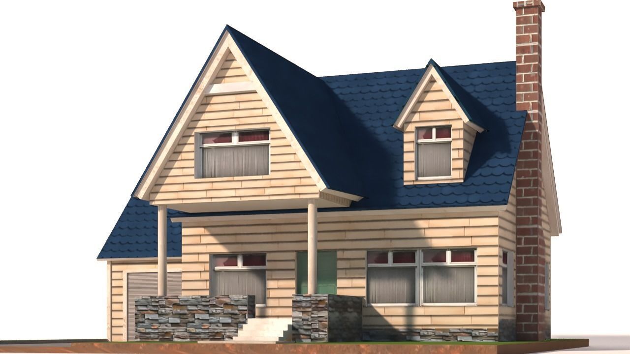 low poly Cartoon street Low-poly 3D model_26