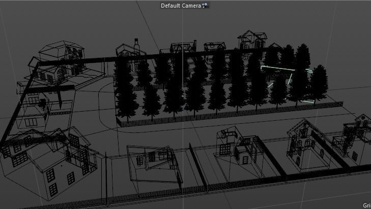 low poly Cartoon street Low-poly 3D model_9