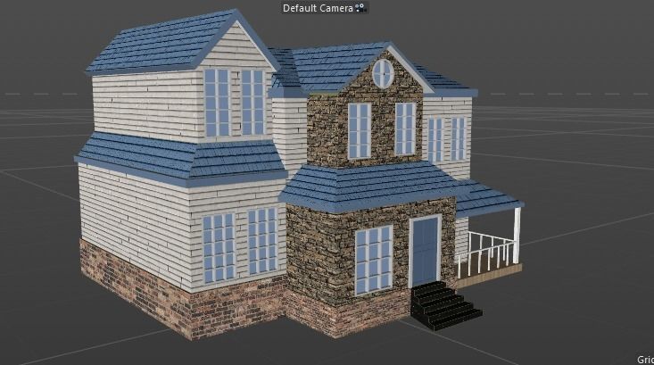 low poly Cartoon street Low-poly 3D model_12