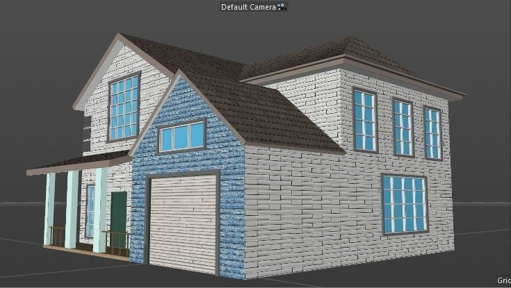 low poly Cartoon street Low-poly 3D model_16
