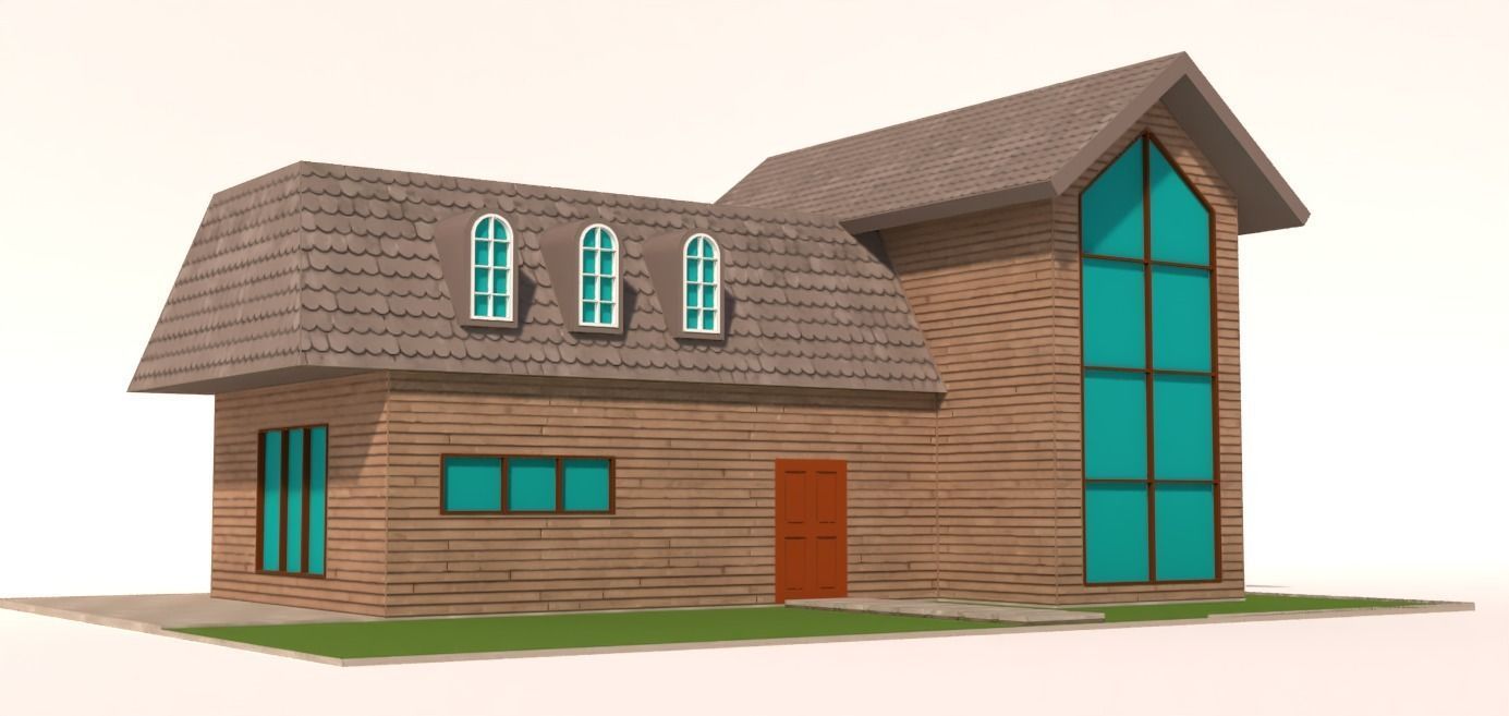 low poly Cartoon street Low-poly 3D model_20