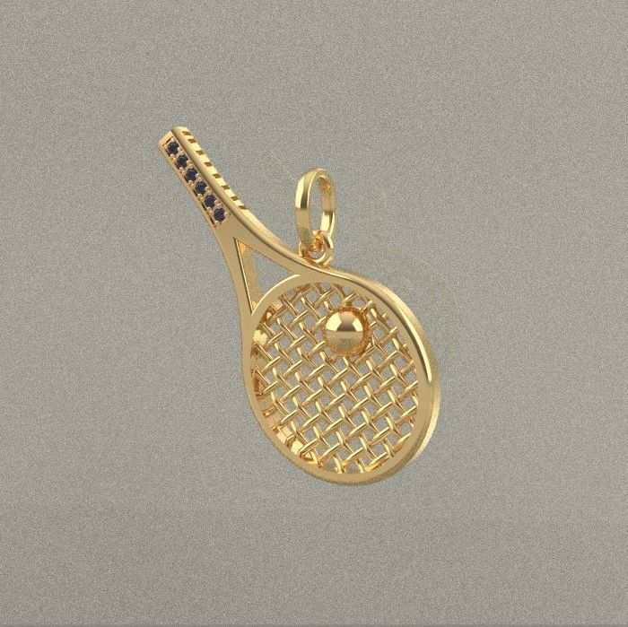 Pendant Tennis Racket 3D print model_1