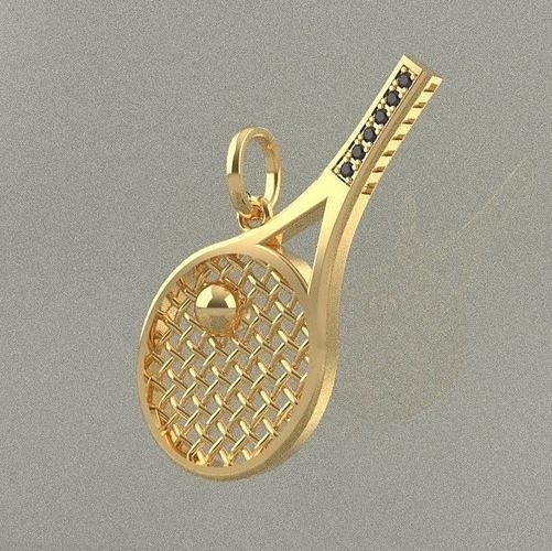 Pendant Tennis Racket 3D print model