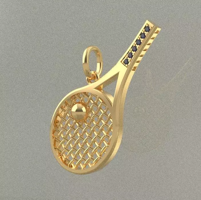 Pendant Tennis Racket 3D print model_0