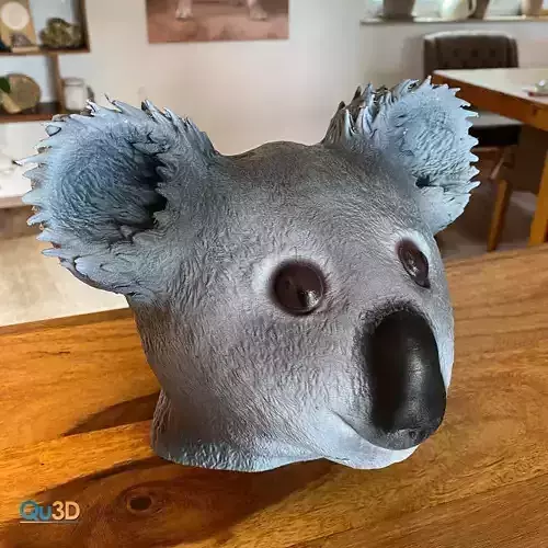 Koala Head and Face Bust - 3D Print Model High-Polygon Free 3D print model