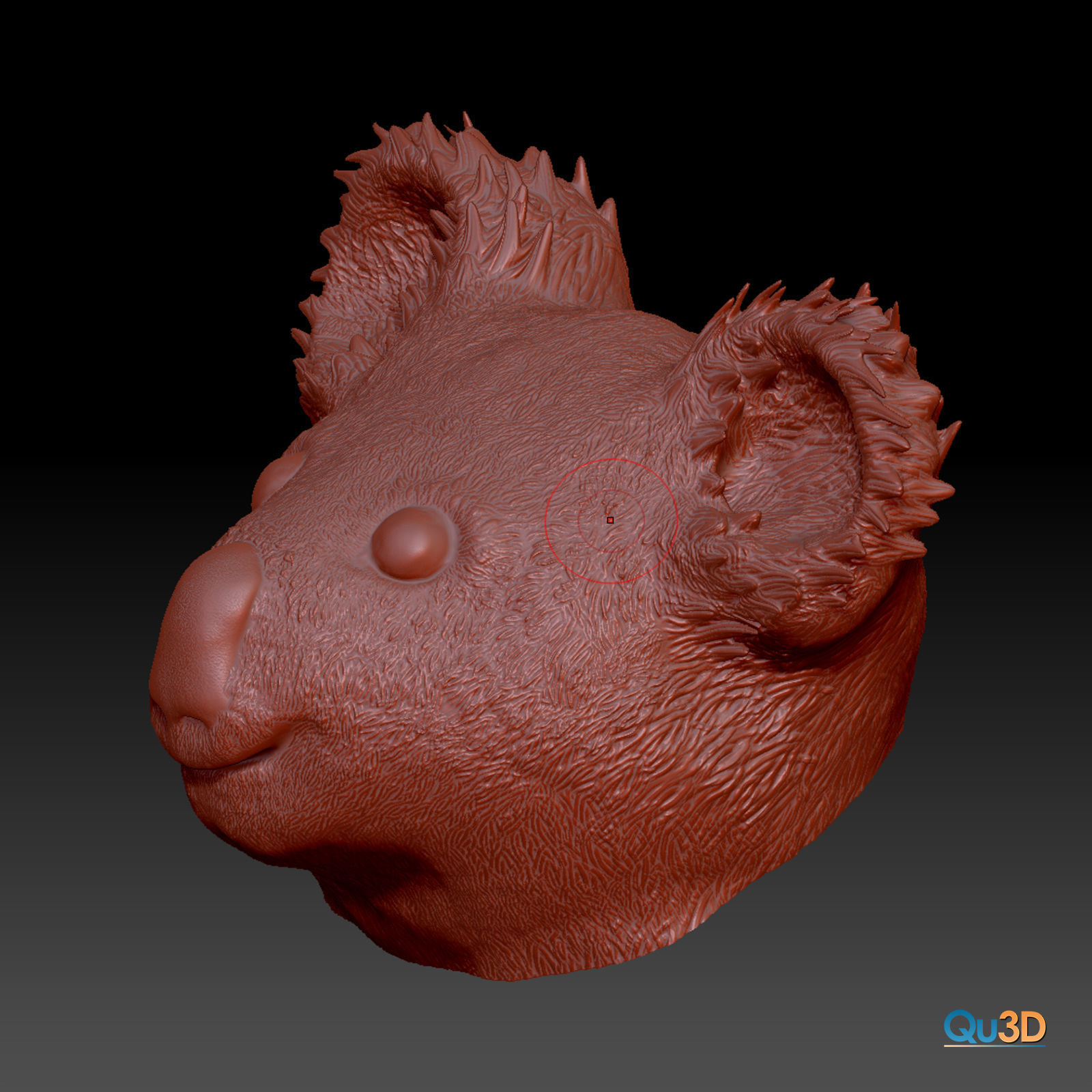 Koala Head and Face Bust - 3D Print Model High-Polygon Free 3D print model_5