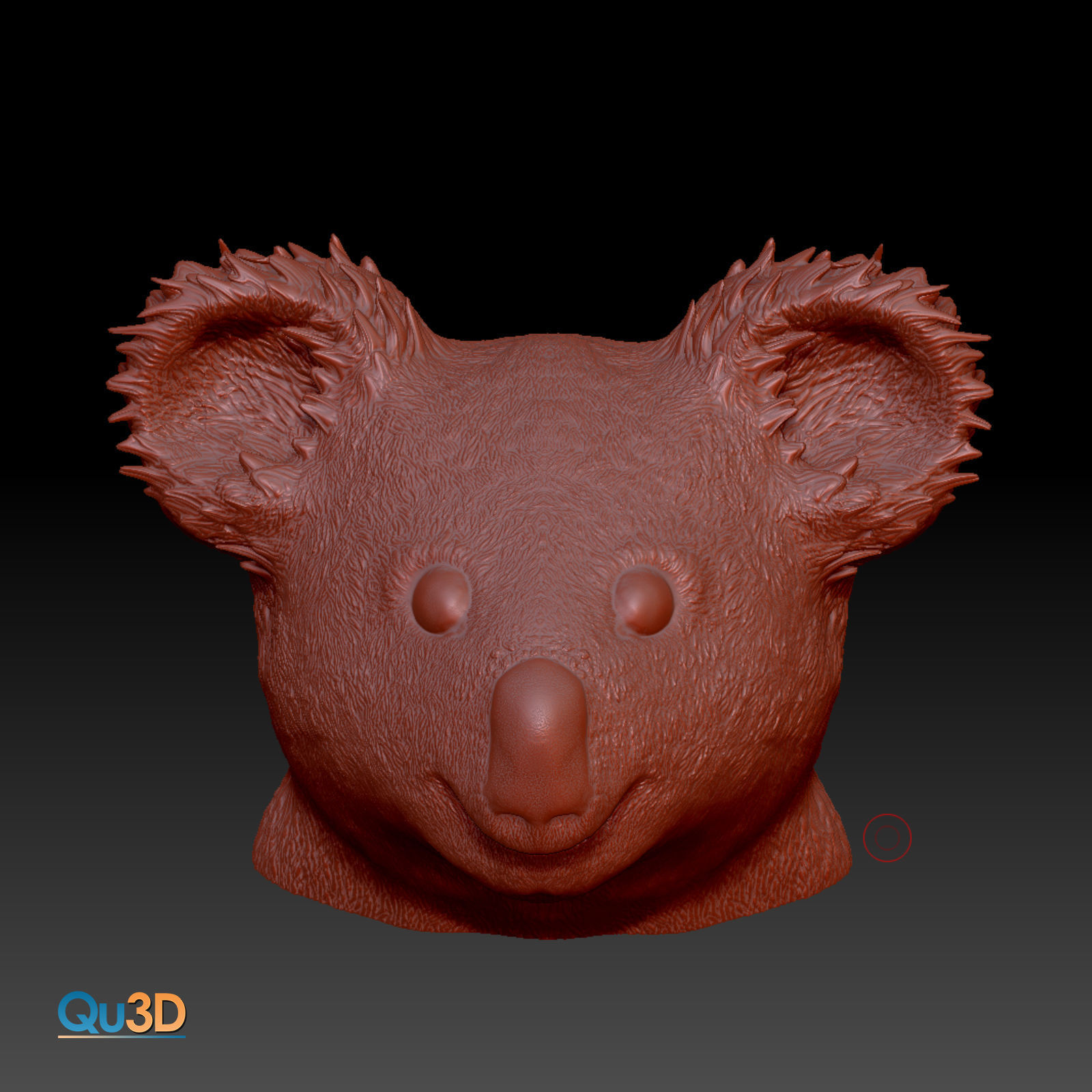 Koala Head and Face Bust - 3D Print Model High-Polygon Free 3D print model_4