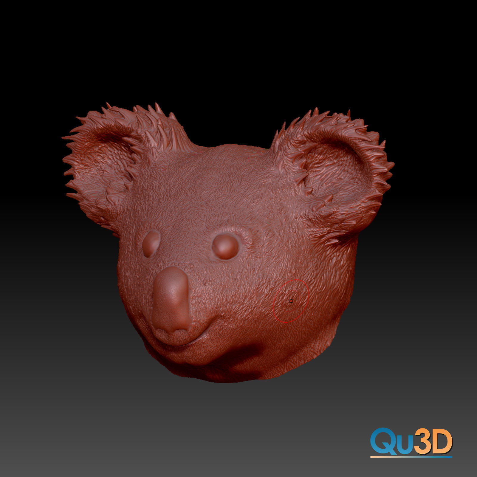 Koala Head and Face Bust - 3D Print Model High-Polygon Free 3D print model_6