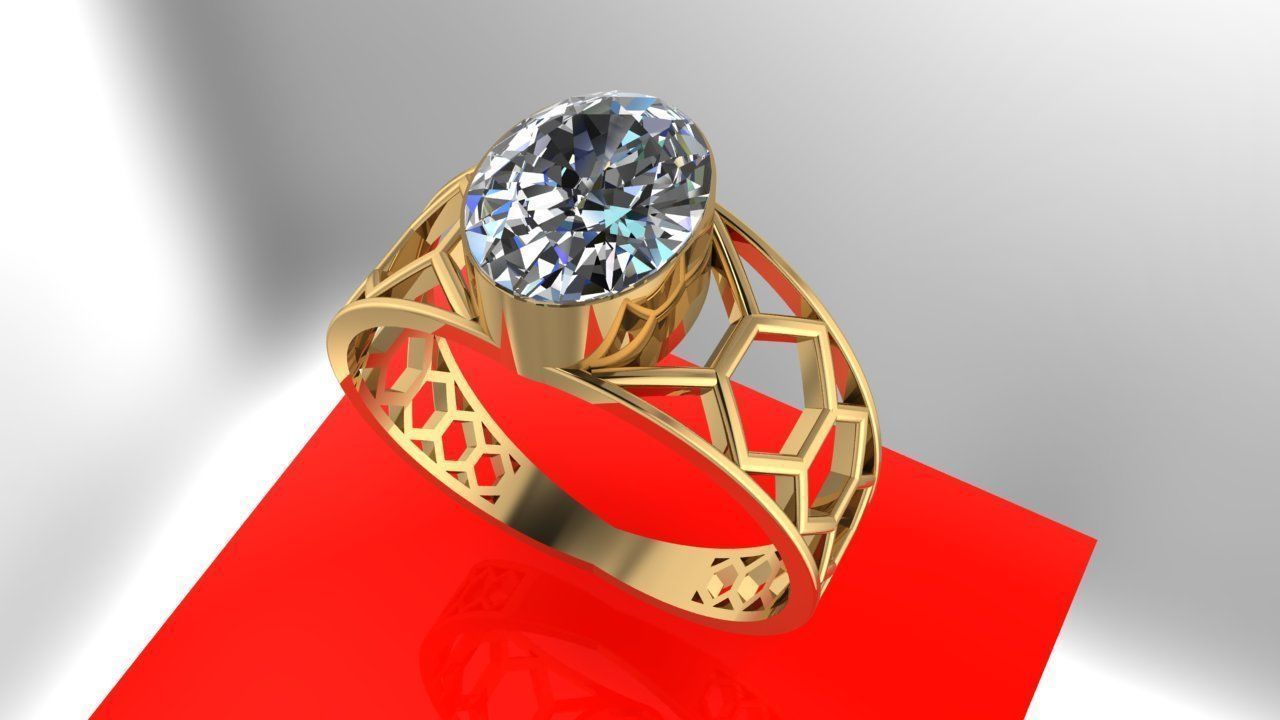 oval ring for men 3D print model_5