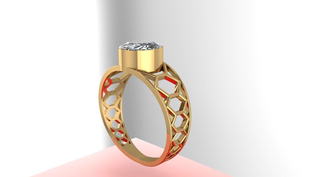 oval ring for men 3D print model_4