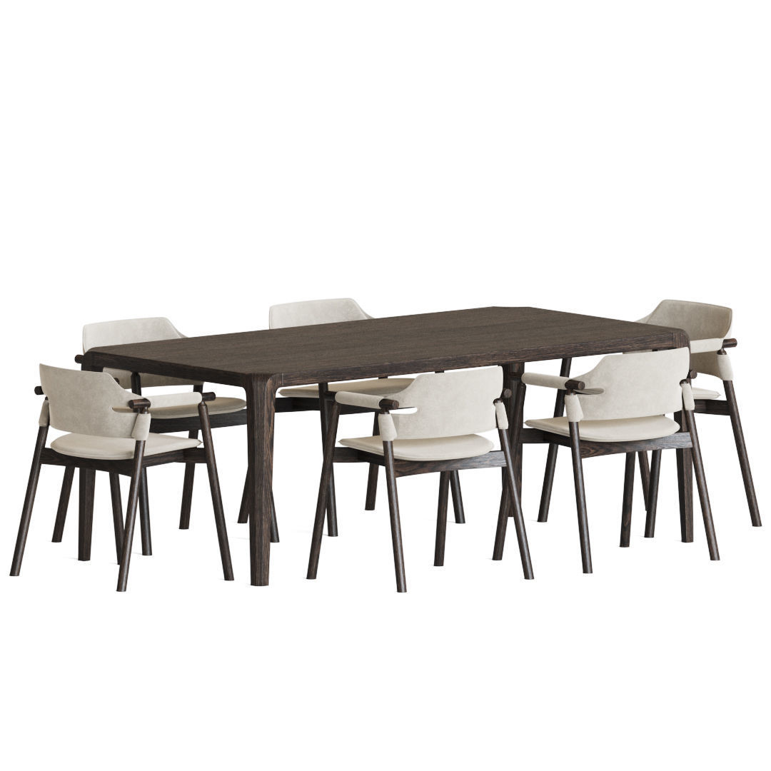 Suite Chair Eiles Table Dining Set 3D model_1