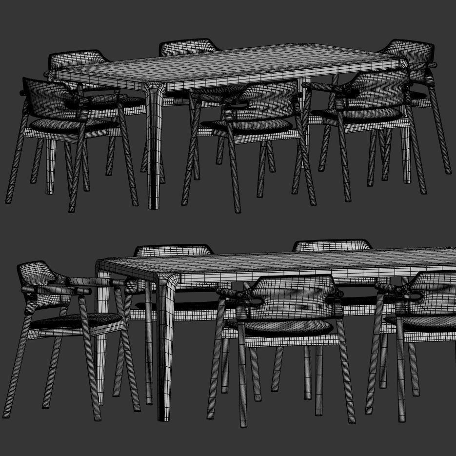 Suite Chair Eiles Table Dining Set 3D model_2
