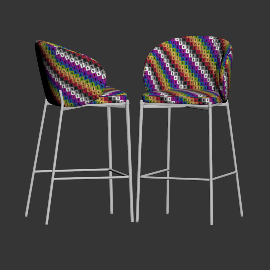 Cruz Barstool 3D model_4