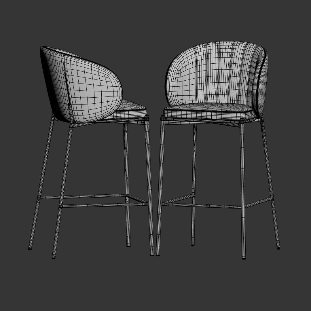 Cruz Barstool 3D model_3