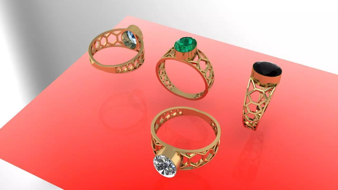 Navratan ring  3D print model_0