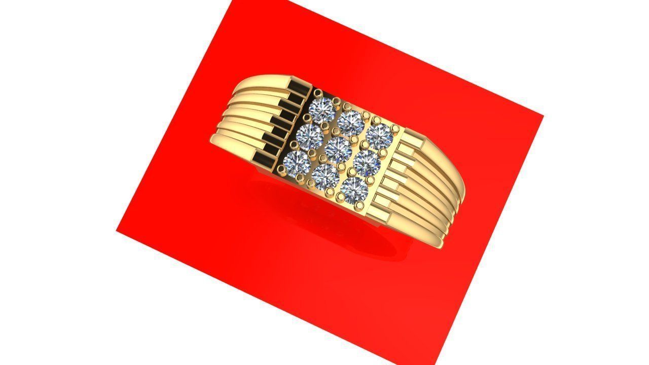 Navratan ring  3D print model_4