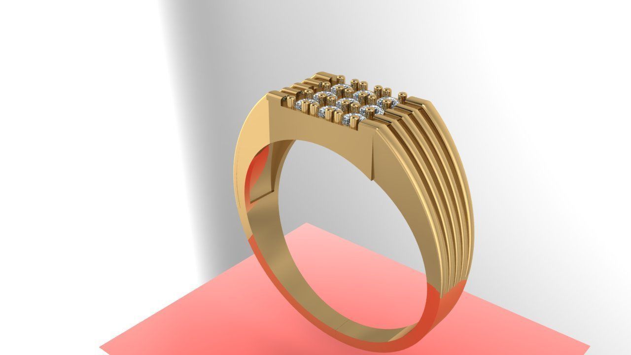 Navratan ring  3D print model_6
