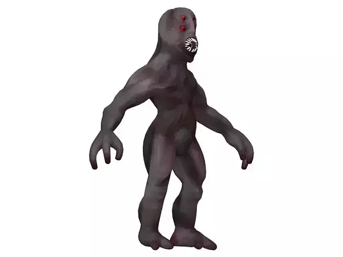 Monster humanoid creature with eyes Low-poly 3D model