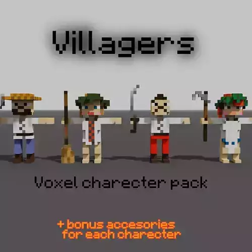 Villagers Voxel Characters Pack
