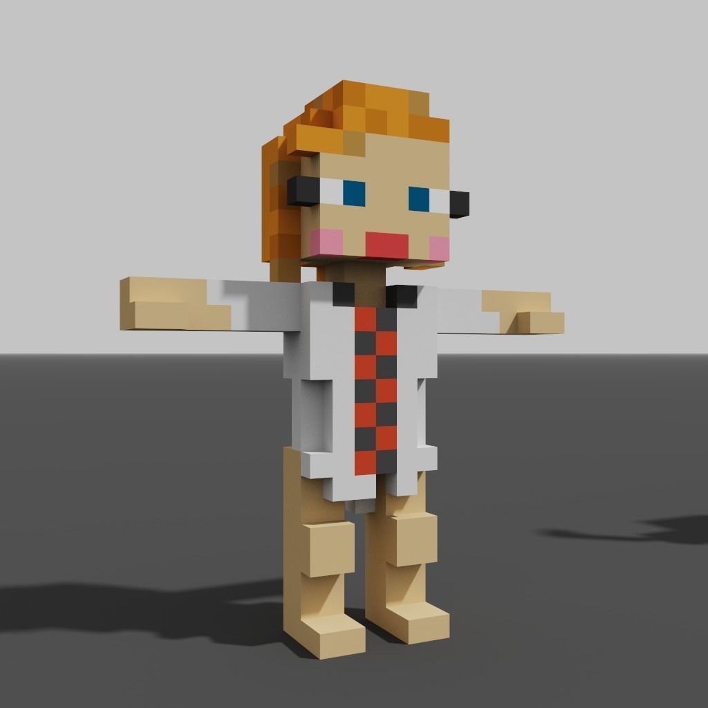 Villagers Voxel Characters Pack Low-poly 3D model_5