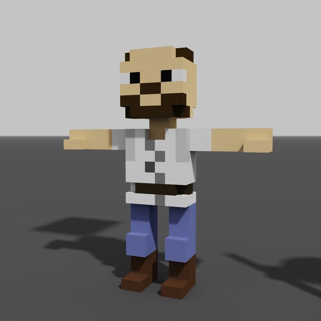 Villagers Voxel Characters Pack Low-poly 3D model_2