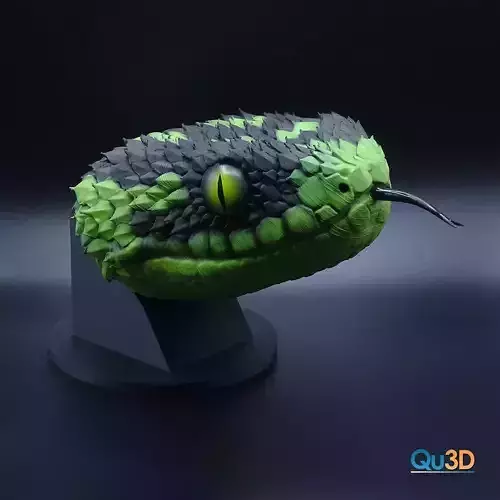 Atheris-bush viper-High-end 3D print model highpoly V2