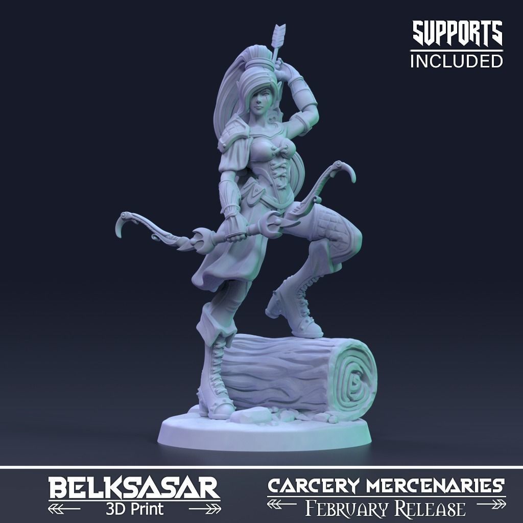 Tahia the Huntress Nude and Normal 3D print model_2