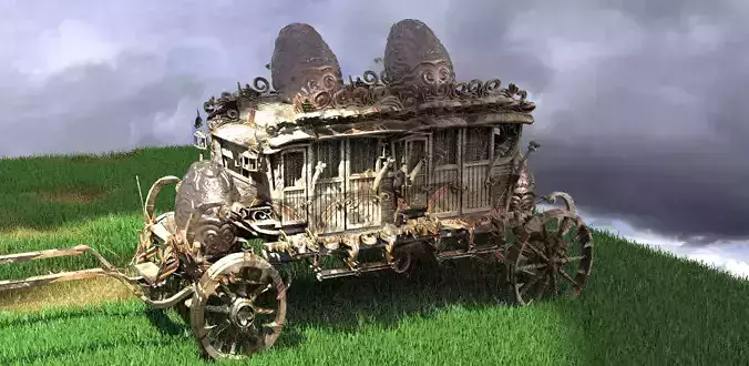 Golden Easter Stage Coach  2 golden 3D model