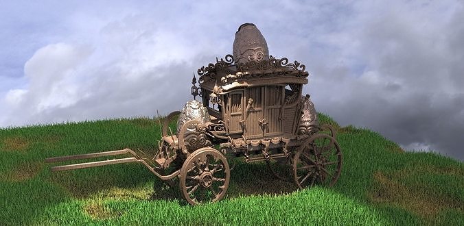 Golden Easter Stage Coach wooden 3D model