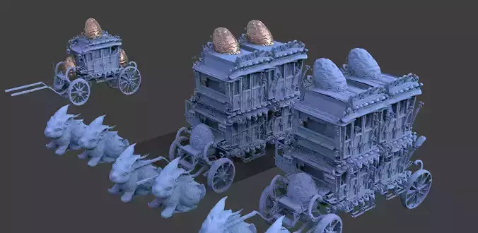 Golden Easter Stage Coach Collection 3D model