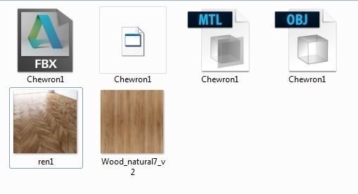 Parquet chevron classic Floor Low-poly 3D model_2