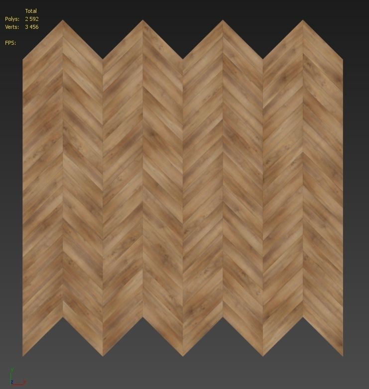 Parquet chevron classic Floor Low-poly 3D model_1