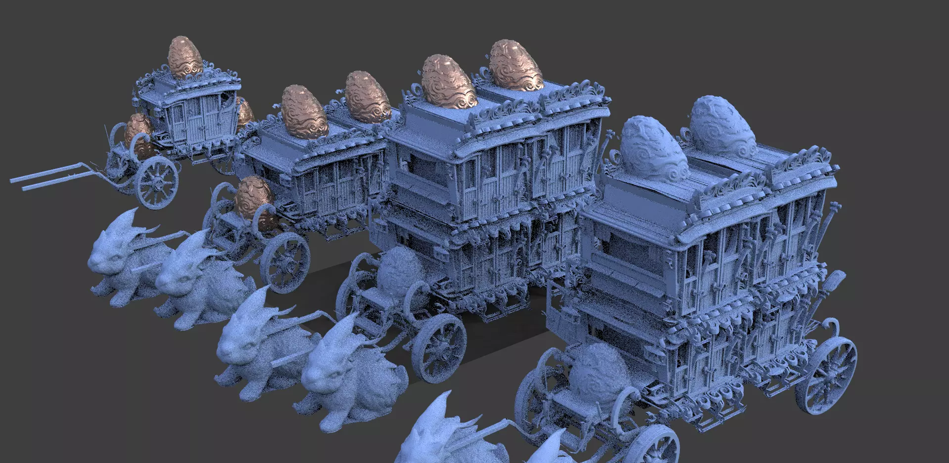 Golden Easter Stage Coach collection full 3D model_0